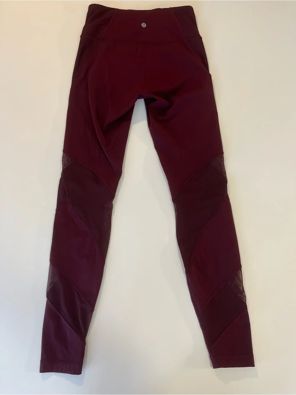 Lululemon Wunder Under High-Rise Tight 28” Mesh Garnet Burgundy Leggings Size 6